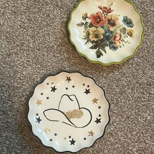 Urban Outfitters Catch All Ring Dish Vintage floral Western Cowboy Hat Plate